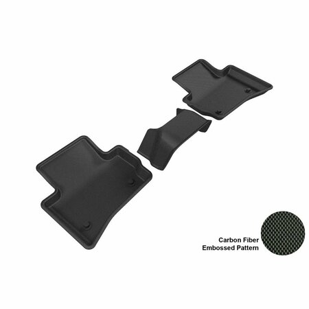 3D MAXPIDER Kagu Second Row Floor Mat for 2017-2018 Jaguar F-Pace, Black, 3PK L1JG01221509